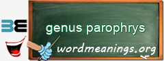 WordMeaning blackboard for genus parophrys